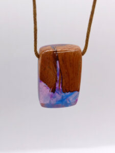 Driftwood with blue and purple resin with glitter