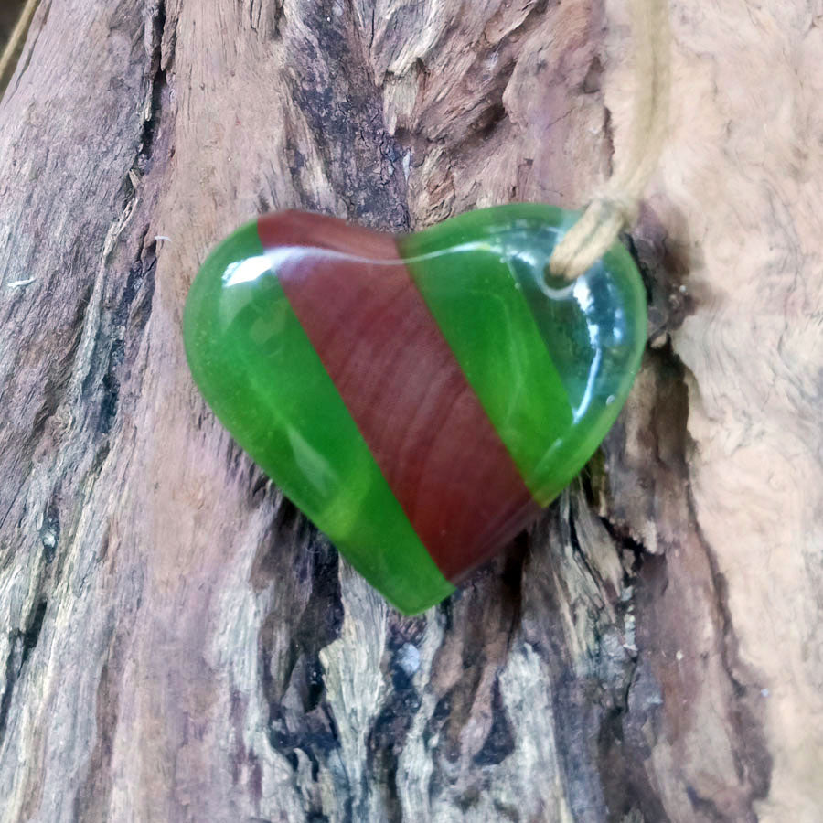 Driftwood with green resin