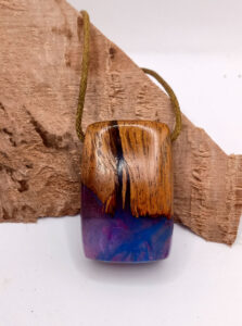 Driftwood with blue and purple resin with glitter