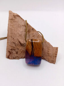 Driftwood with blue and purple resin with glitter