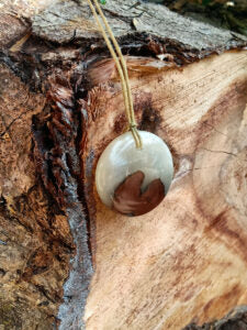 Driftwood with pearl white resin and glitter