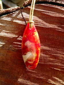 Driftwood with flame coloured resin