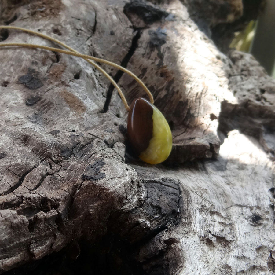 Driftwood with light green resin