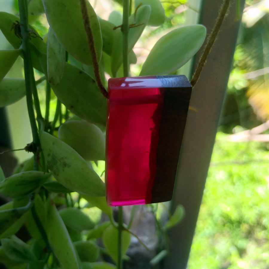 Driftwood with pink resin