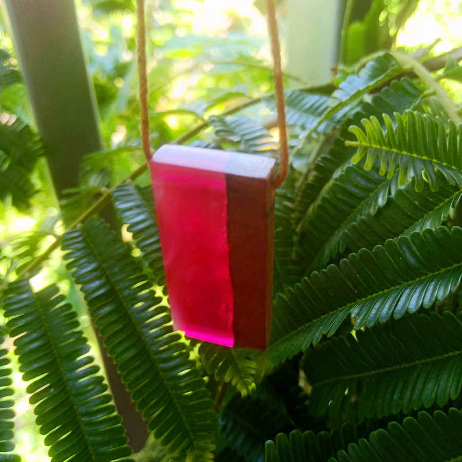 Driftwood with pink resin