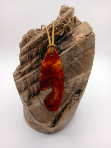 Driftwood with flame coloured resin