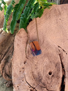 Driftwood with blue and purple resin with glitter