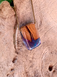 Driftwood with blue and purple resin with glitter