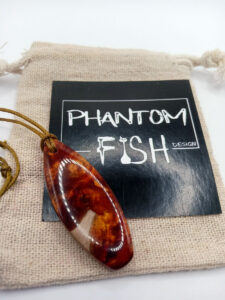 Driftwood with flame coloured resin