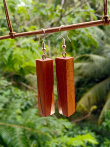 Set of earrings in driftwood and resin