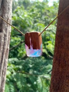 Driftwood with blue and purple resin with glitter