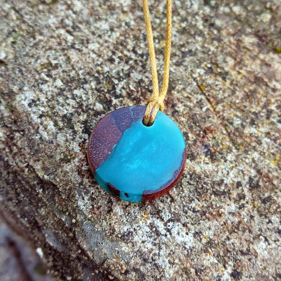 Driftwood with metallic turquoise resin