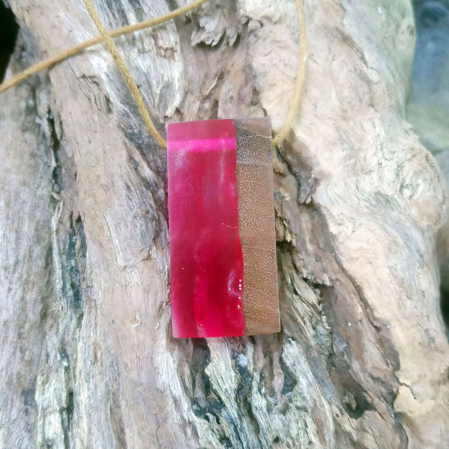 Driftwood with pink resin