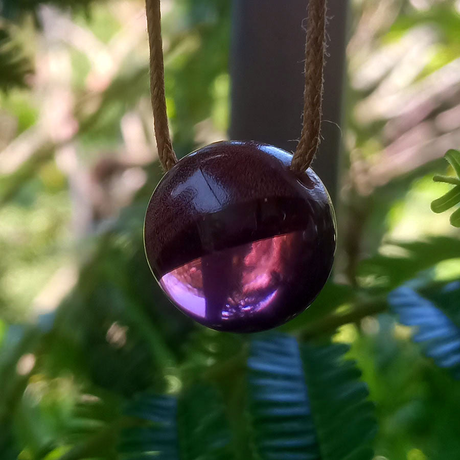 Driftwood with purple resin