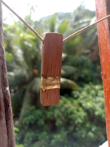 Bamboo driftwood with metallic black resin