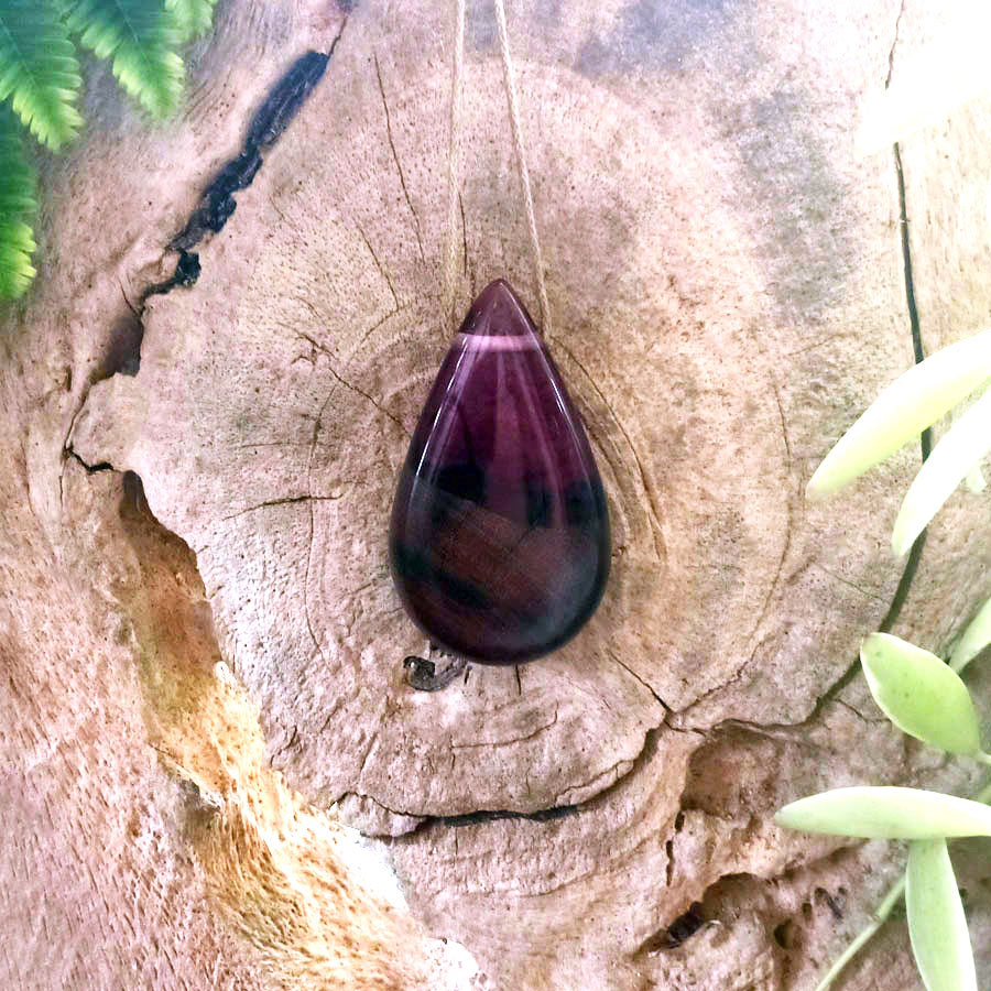 Driftwood with purple resin