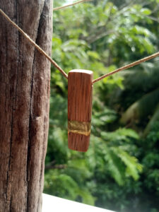 Bamboo driftwood with metallic black resin