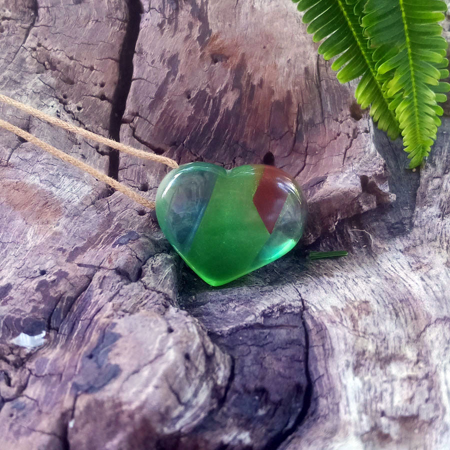 Driftwood with green resin