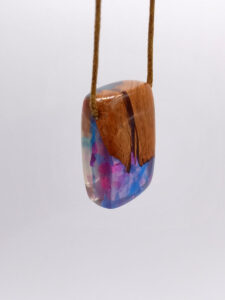 Driftwood with blue and purple resin with glitter