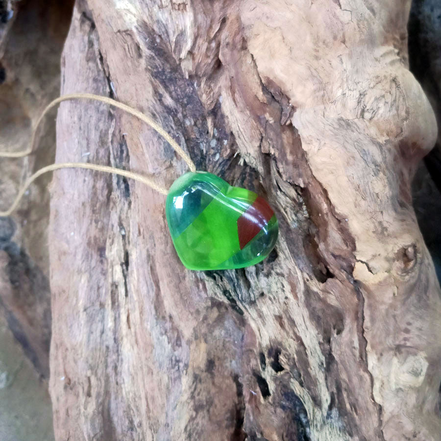 Driftwood with green resin