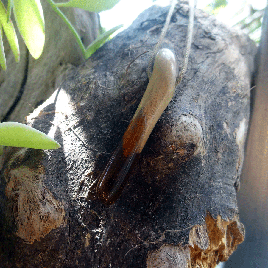 Driftwood with orange resin