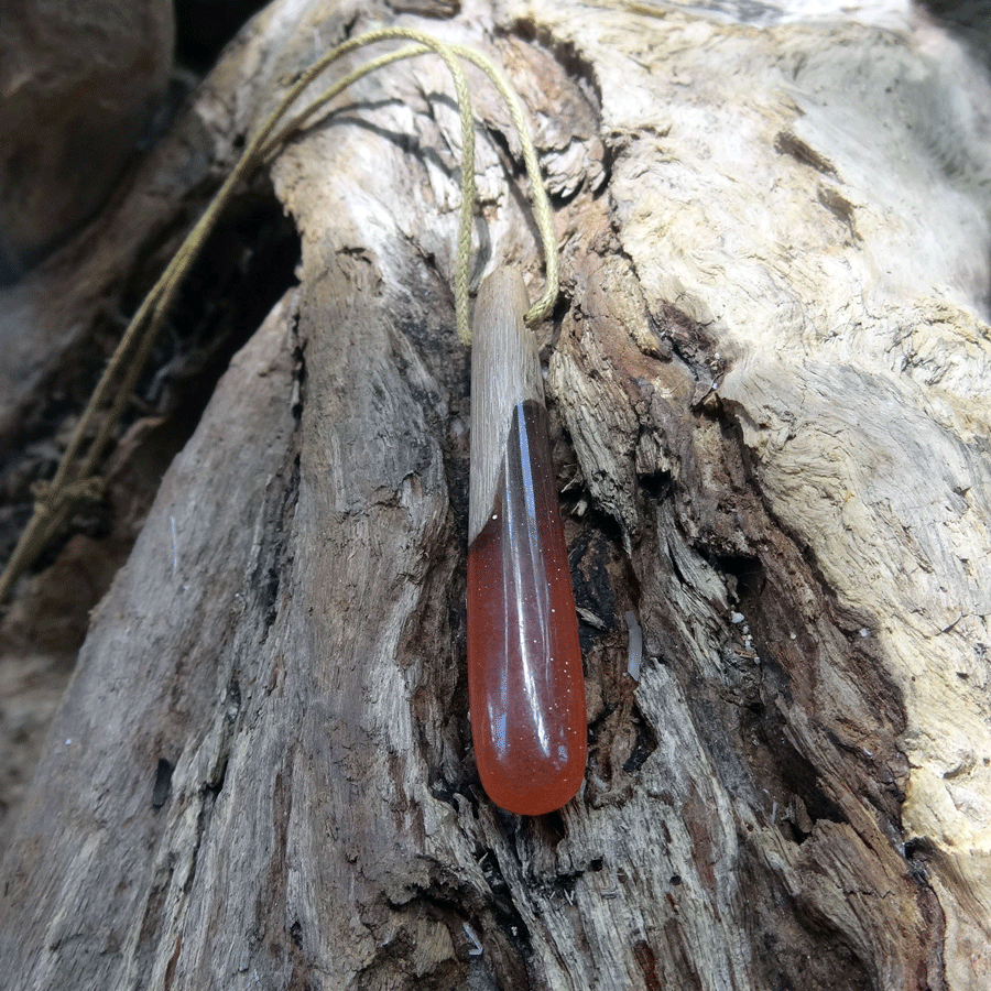 Driftwood with pink resin