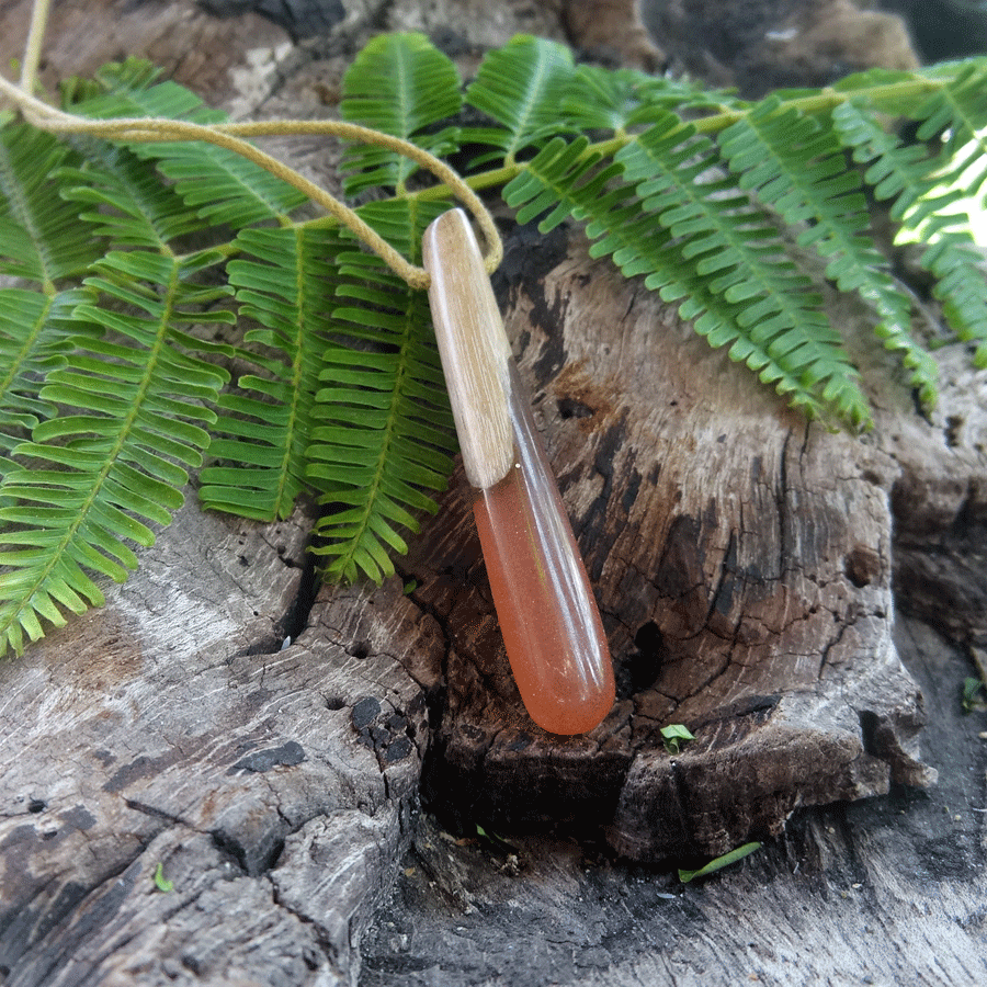 Driftwood with pink resin