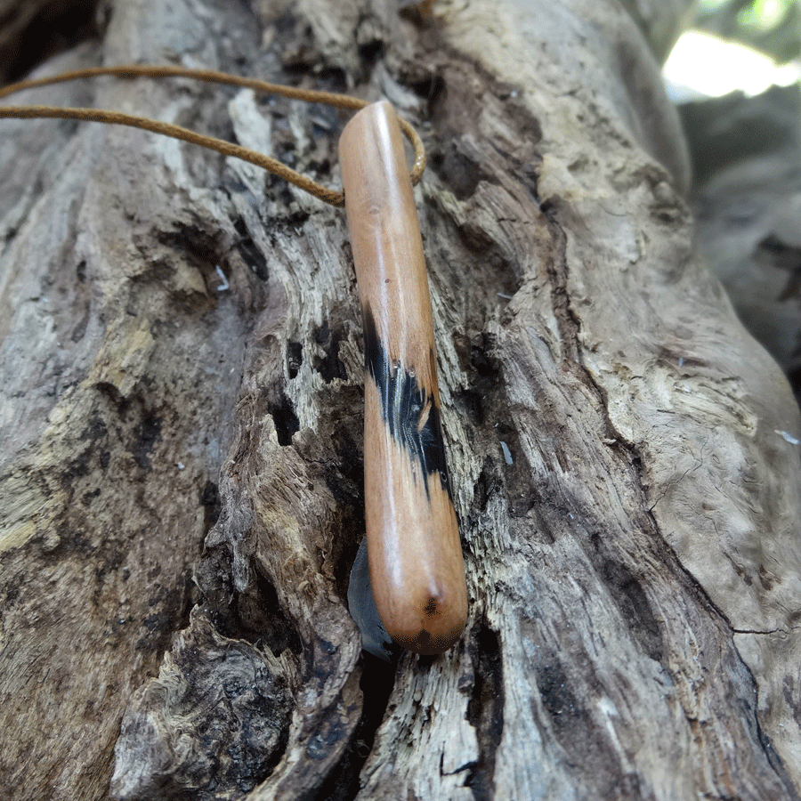 Driftwood with black resin