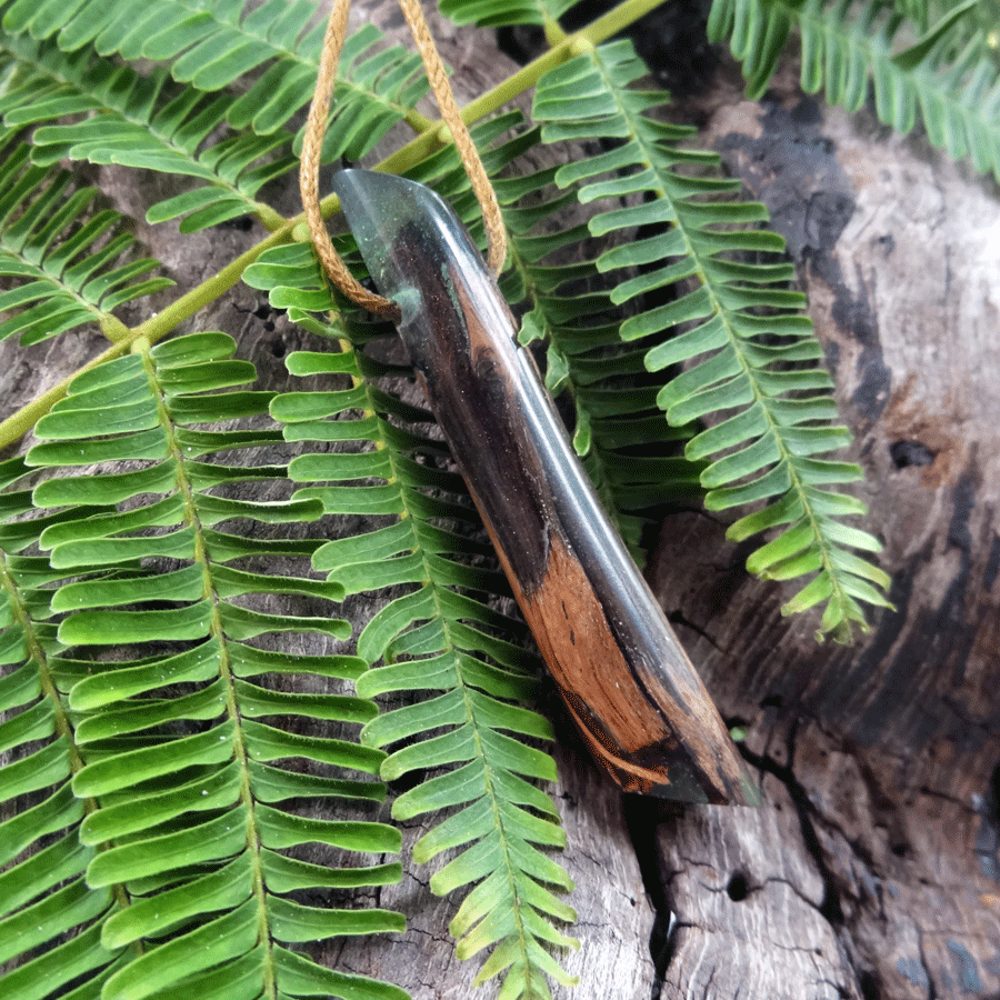 Driftwood with green resin