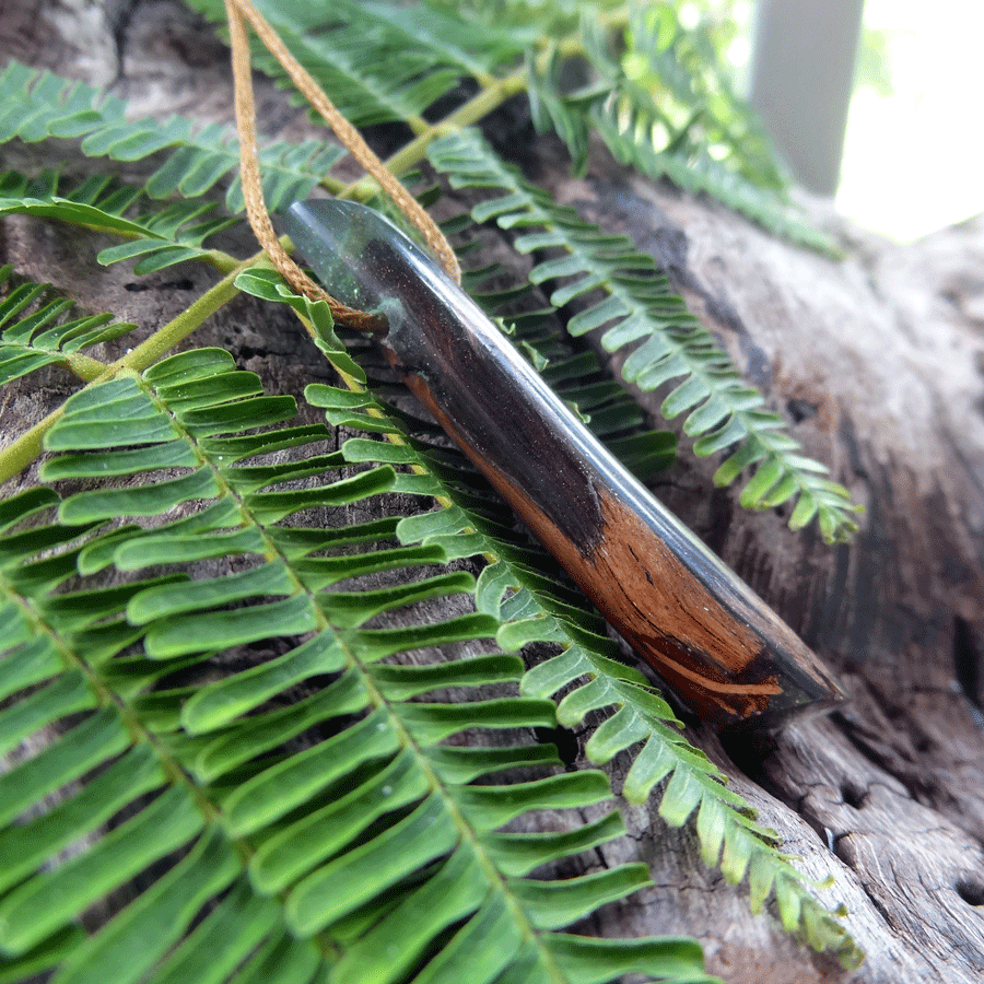 Driftwood with green resin