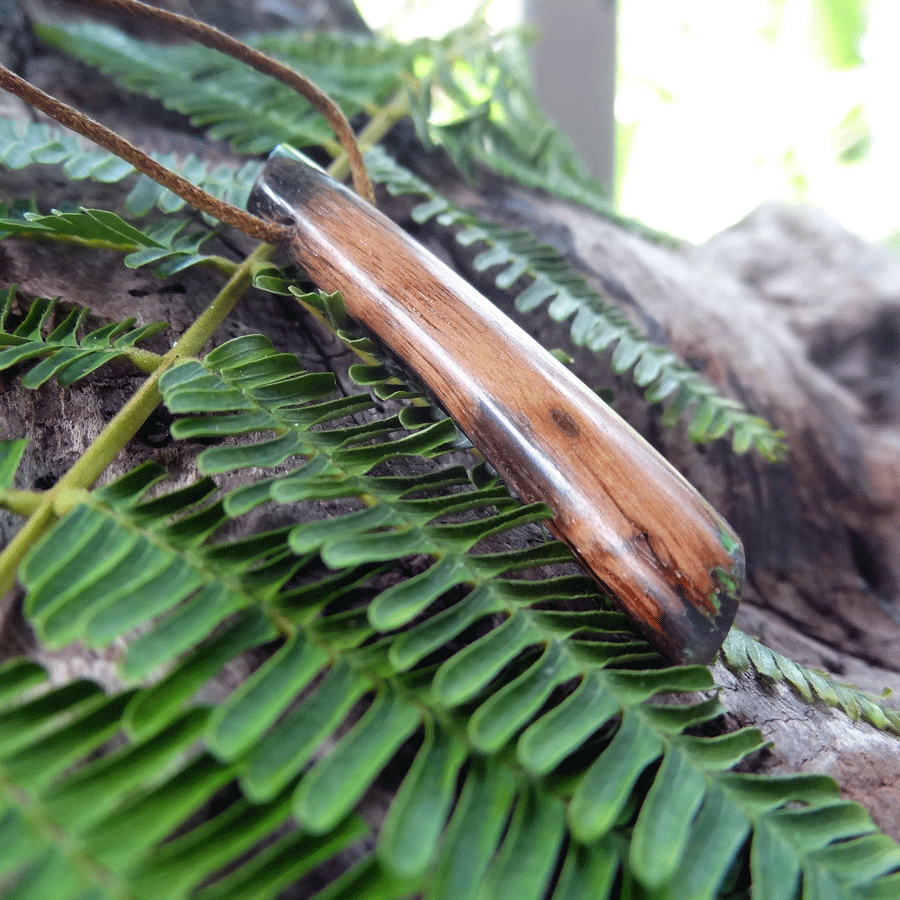 Driftwood with green resin