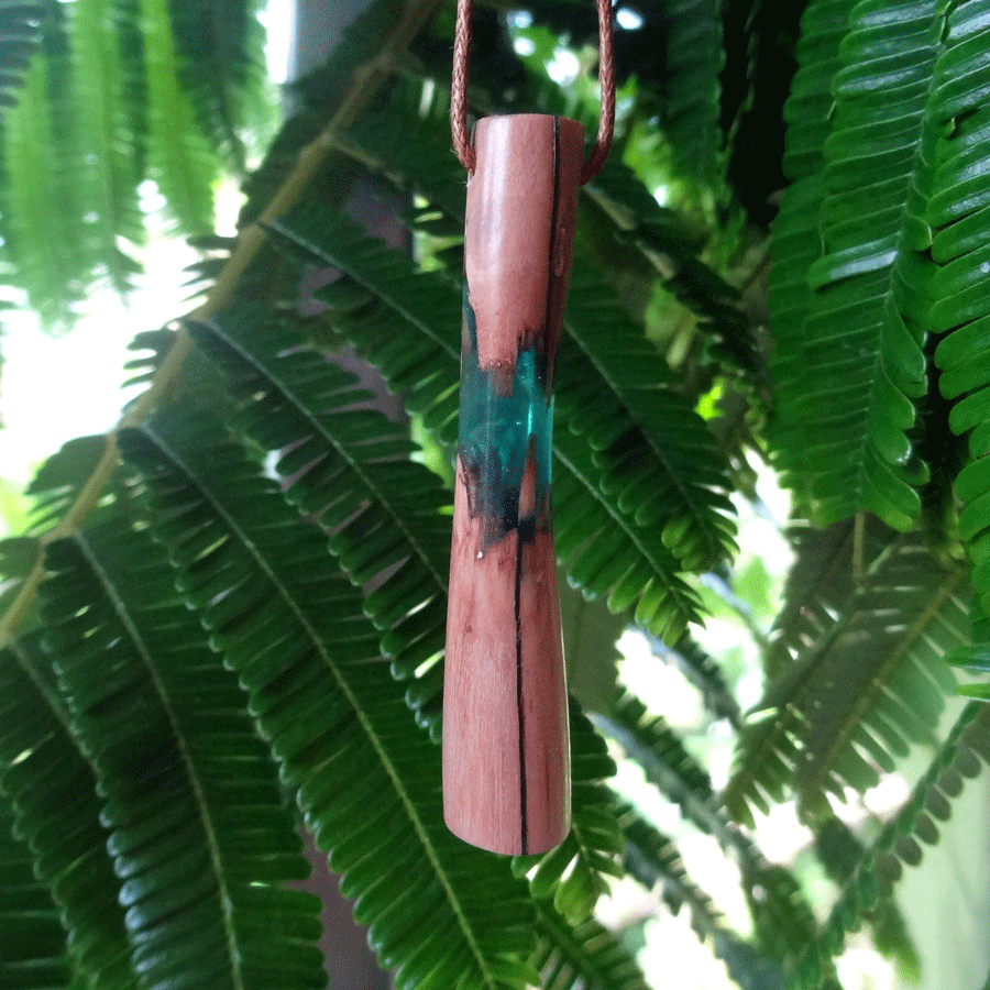 Driftwood with green resin