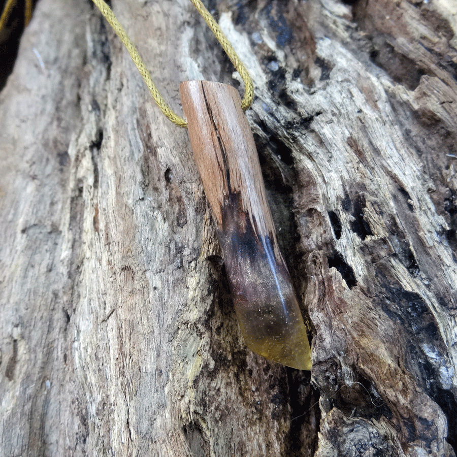 Driftwood with transparent resin