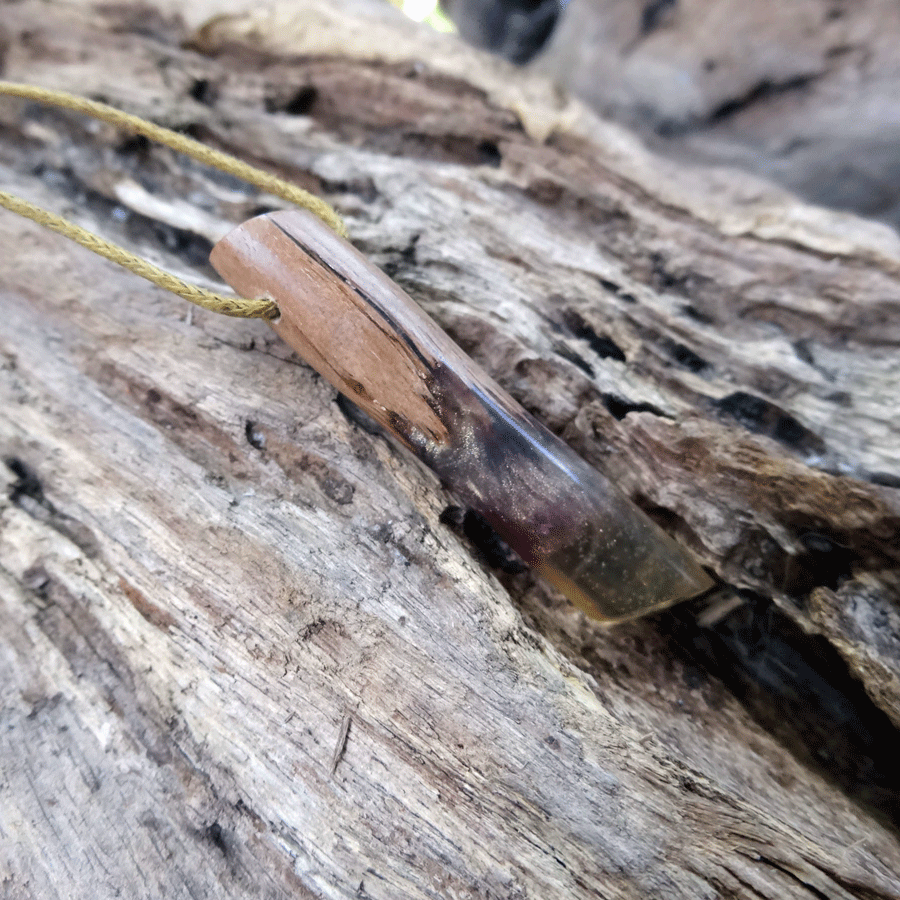 Driftwood with transparent resin