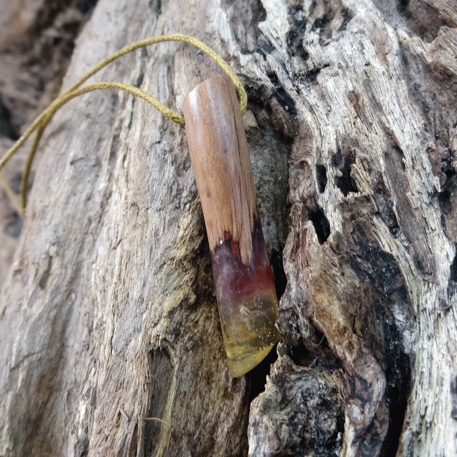 Driftwood with transparent resin