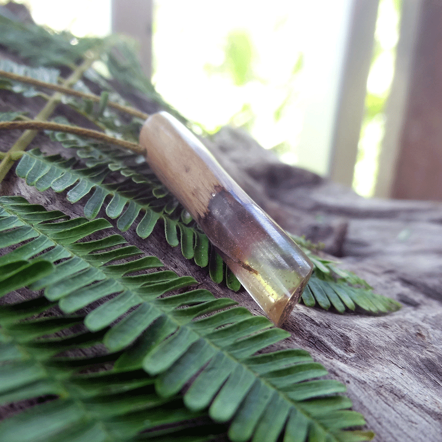 Driftwood with transparent resin