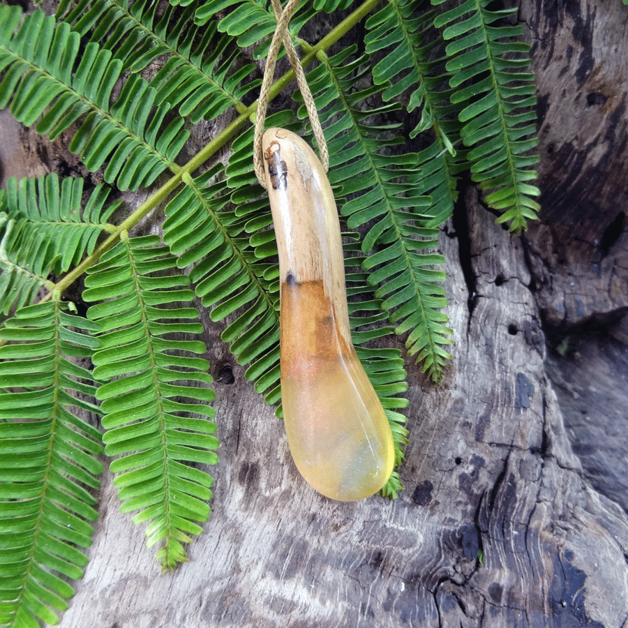 Driftwood with pearl resin