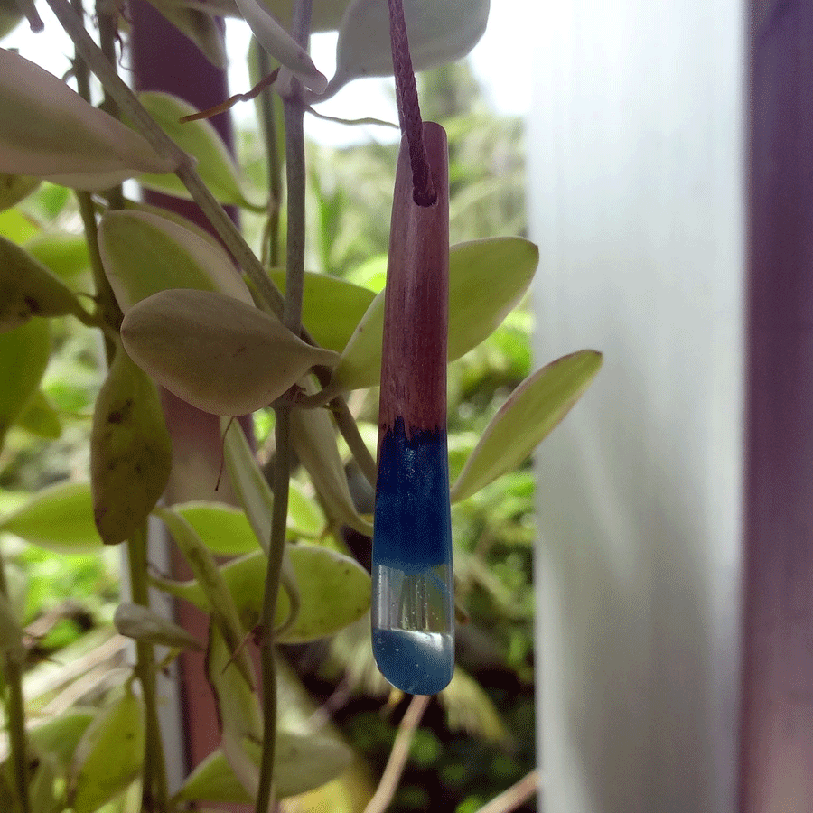 Driftwood with blue resin