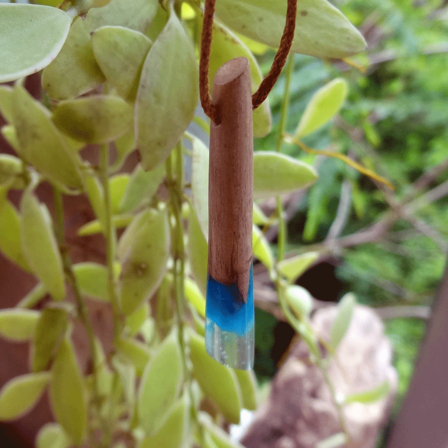 Driftwood with blue resin