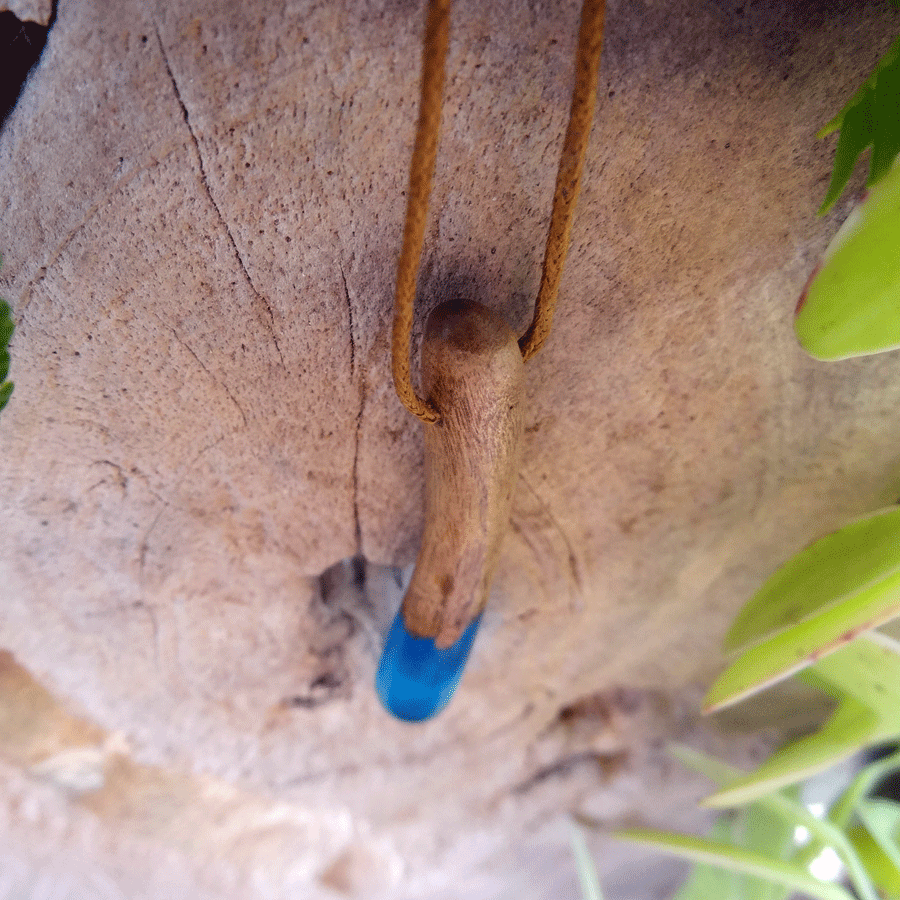 Driftwood with blue resin