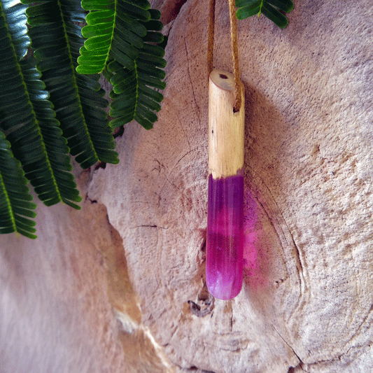 Driftwood with pink resin