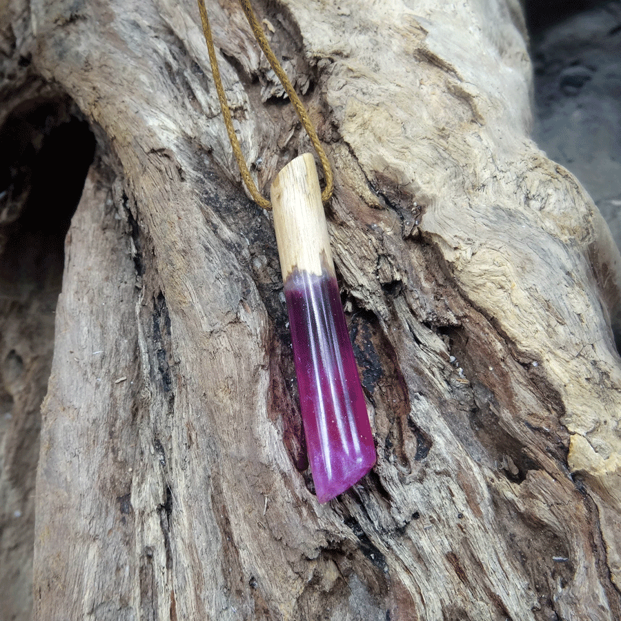 Driftwood with pink resin