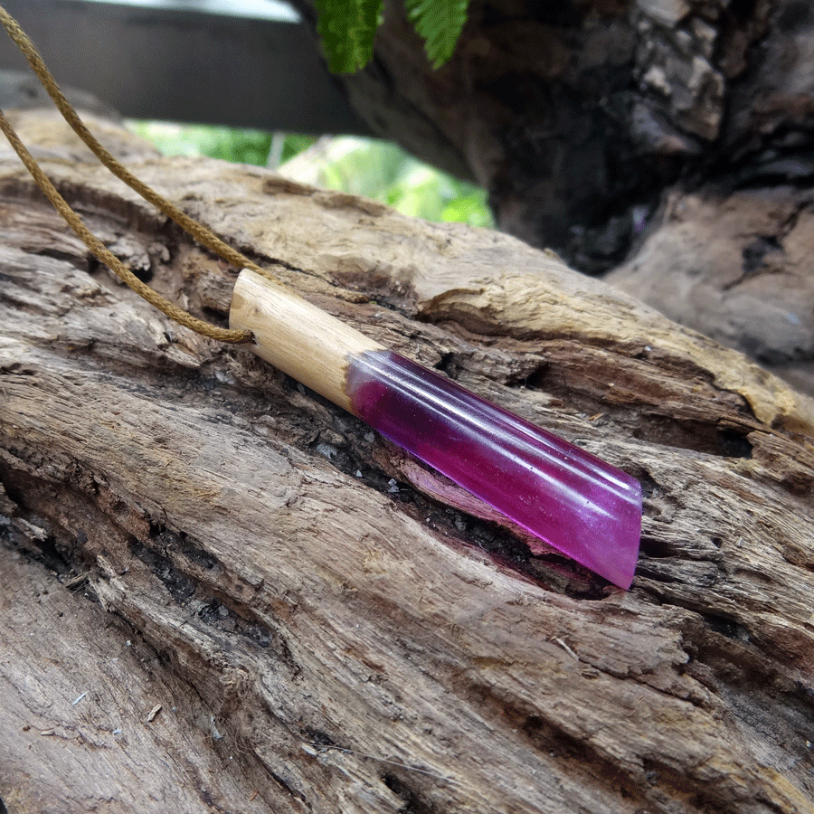 Driftwood with pink resin