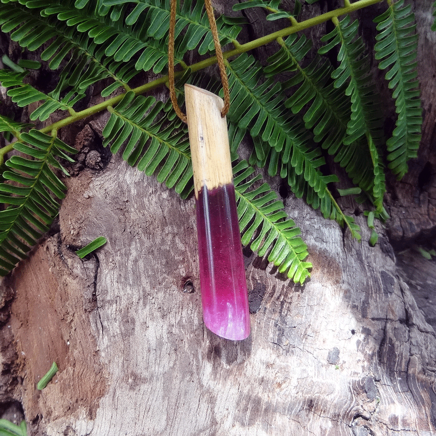 Driftwood with pink resin