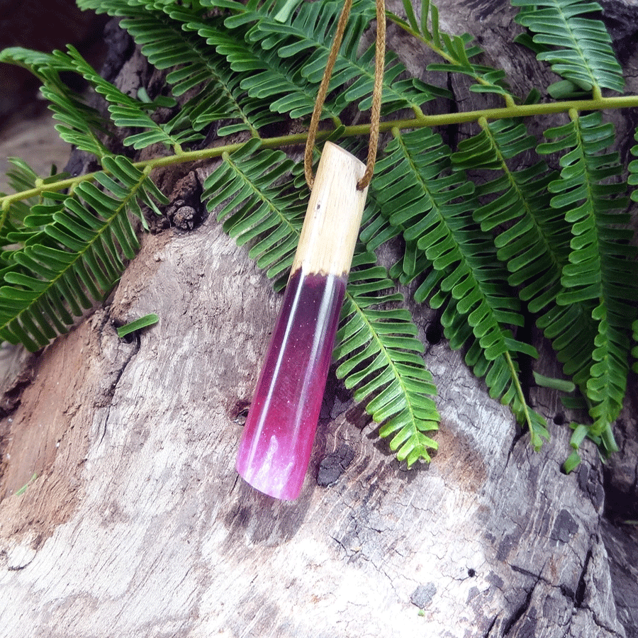 Driftwood with pink resin