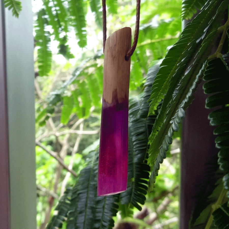 Driftwood with pink resin