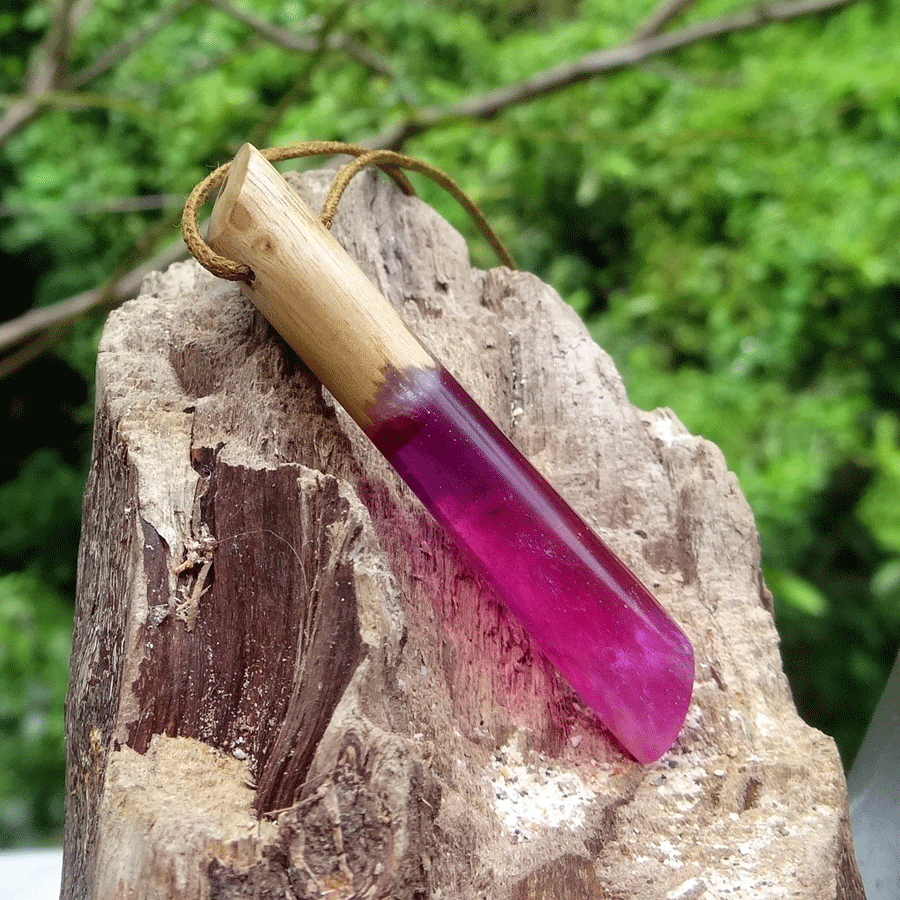 Driftwood with pink resin