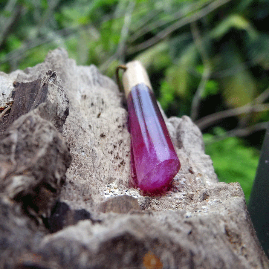 Driftwood with pink resin