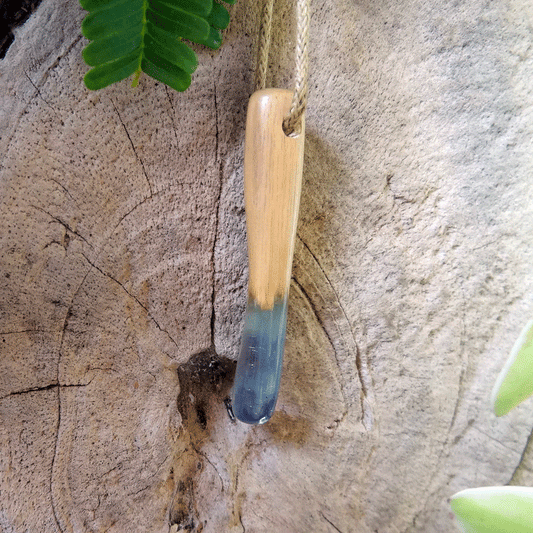 Driftwood with blue resin