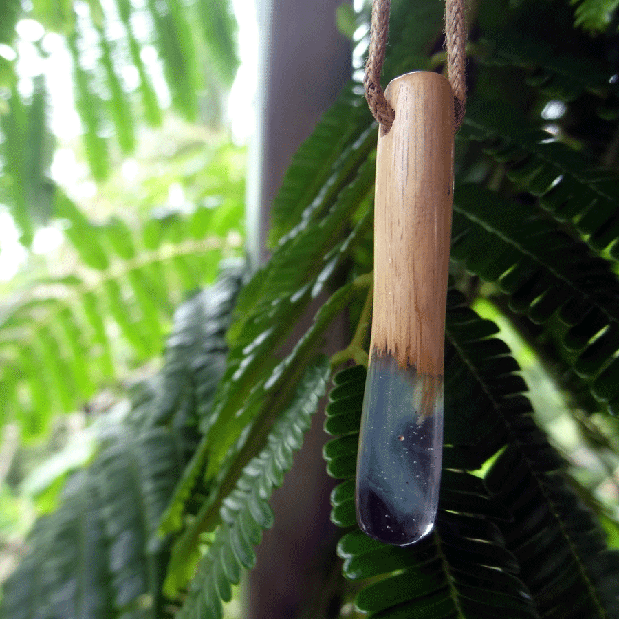 Driftwood with blue resin